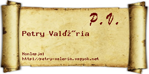 Petry Valéria névjegykártya