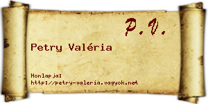 Petry Valéria névjegykártya